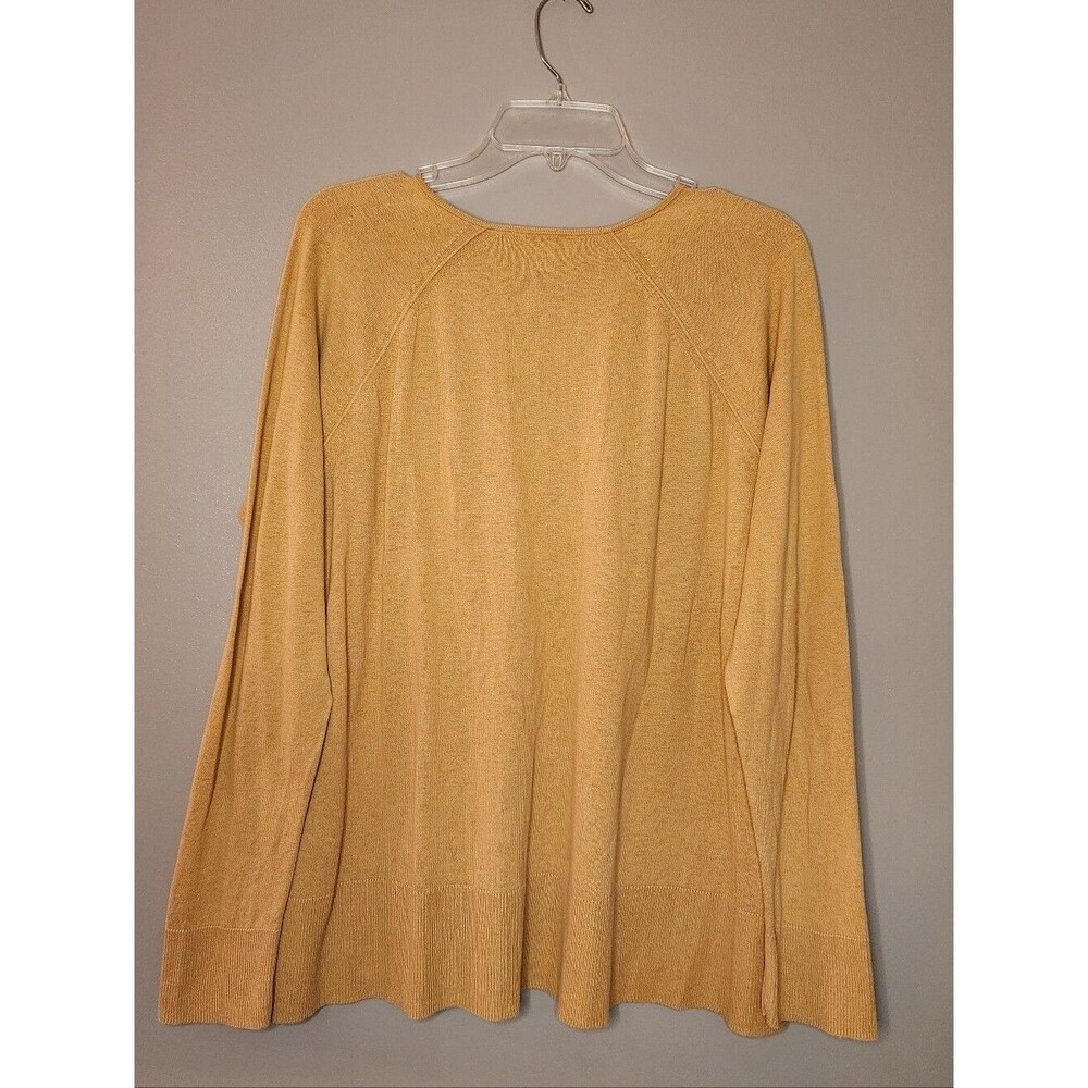 J. Jill V-Neck Silk & Cotton Sweater in Mustard Size Large - Picture 8 of 13